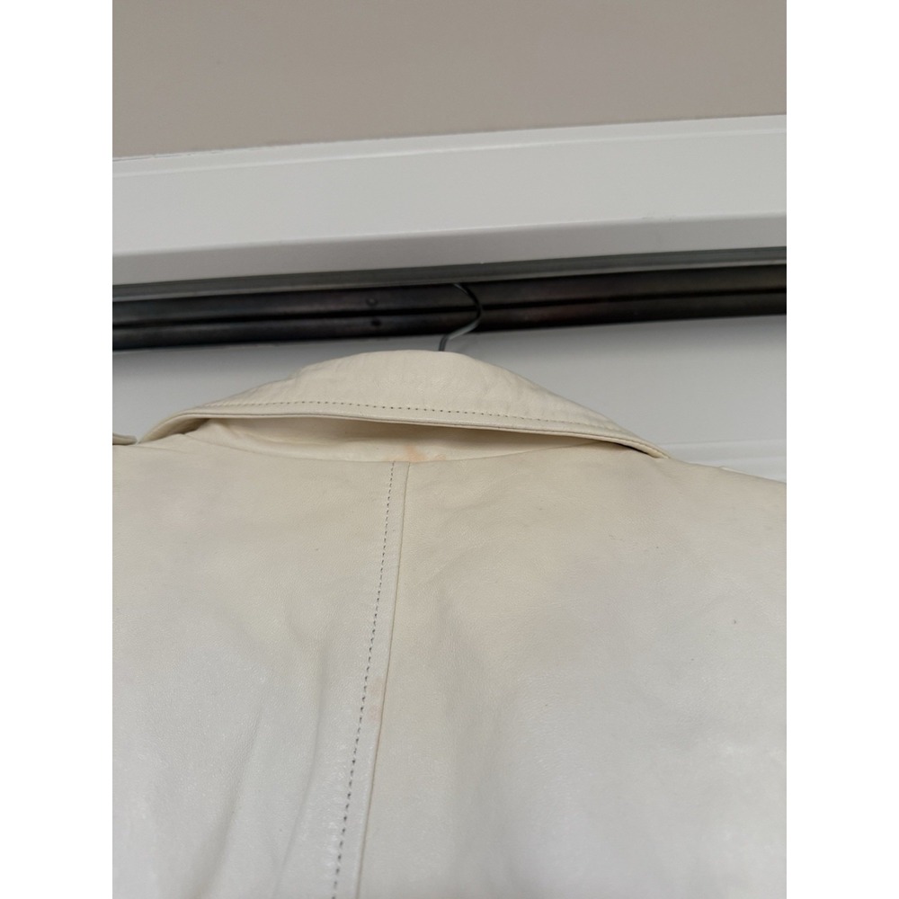 Each X Other NWT Stripe White Leather Jacket Women's Size L Biker Limited moto - Picture 6 of 7